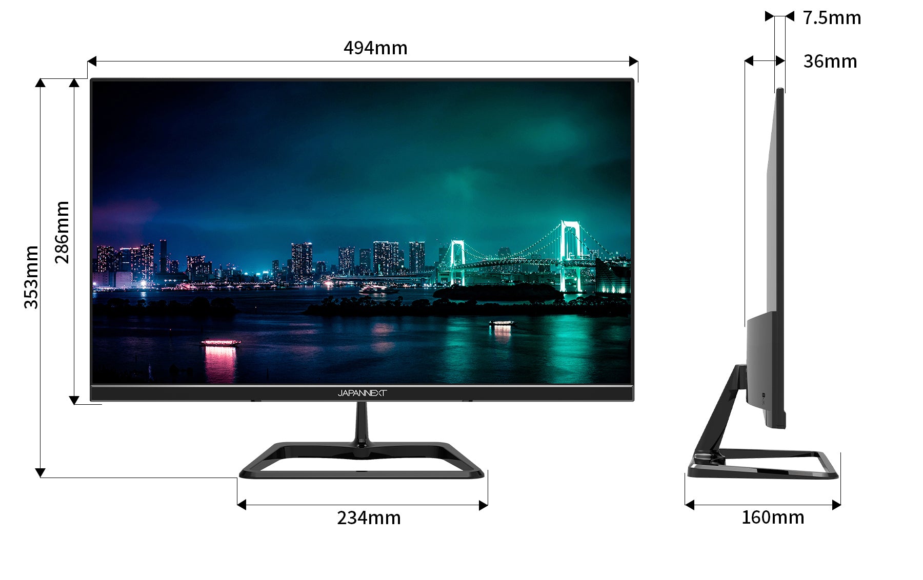 販路限定】JAPANNEXT 21.5インチ VAパネル搭載 フルHD(1920x1080