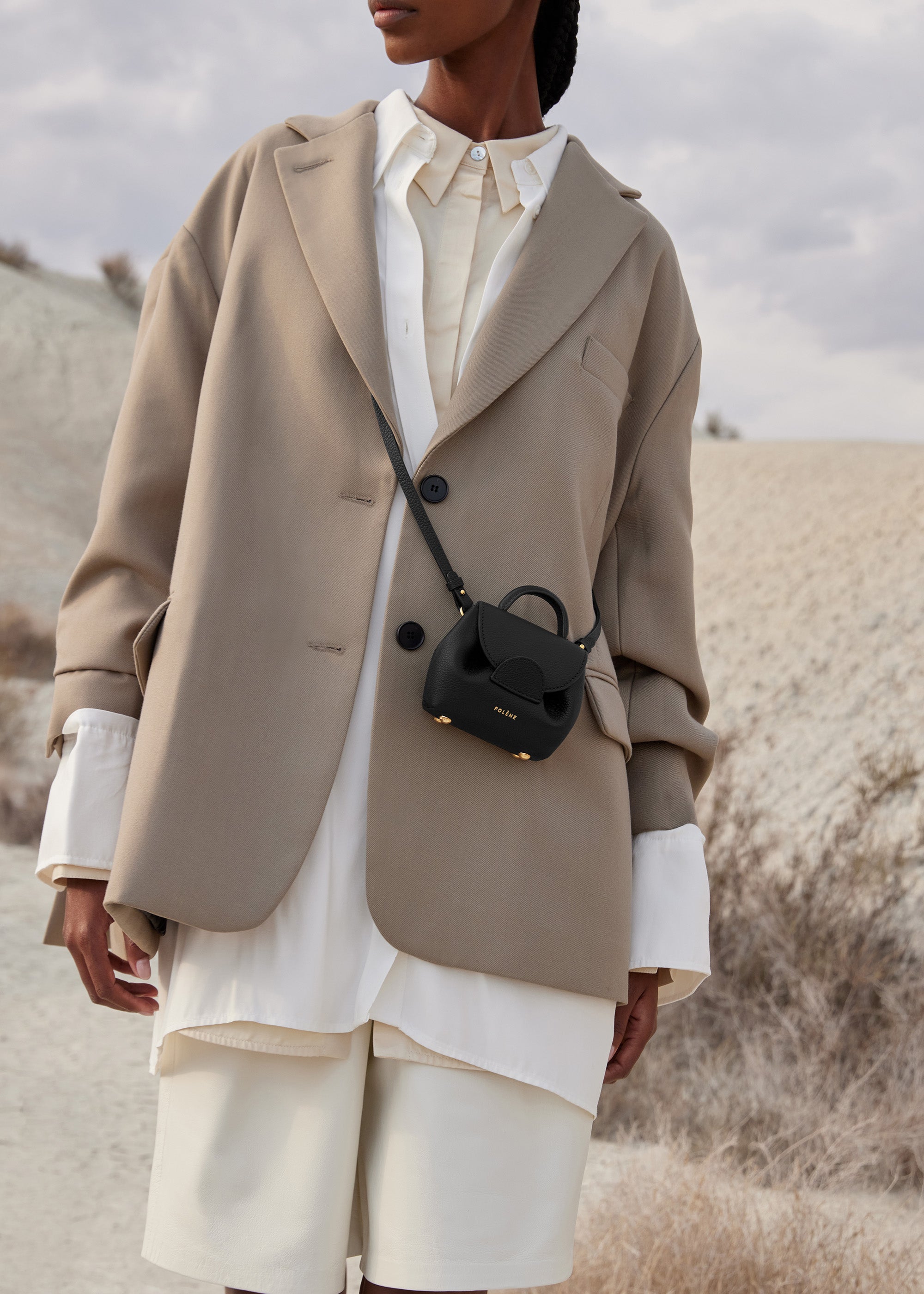 Polène | バッグ - Numéro Un Micro - ブラック テクスチャード