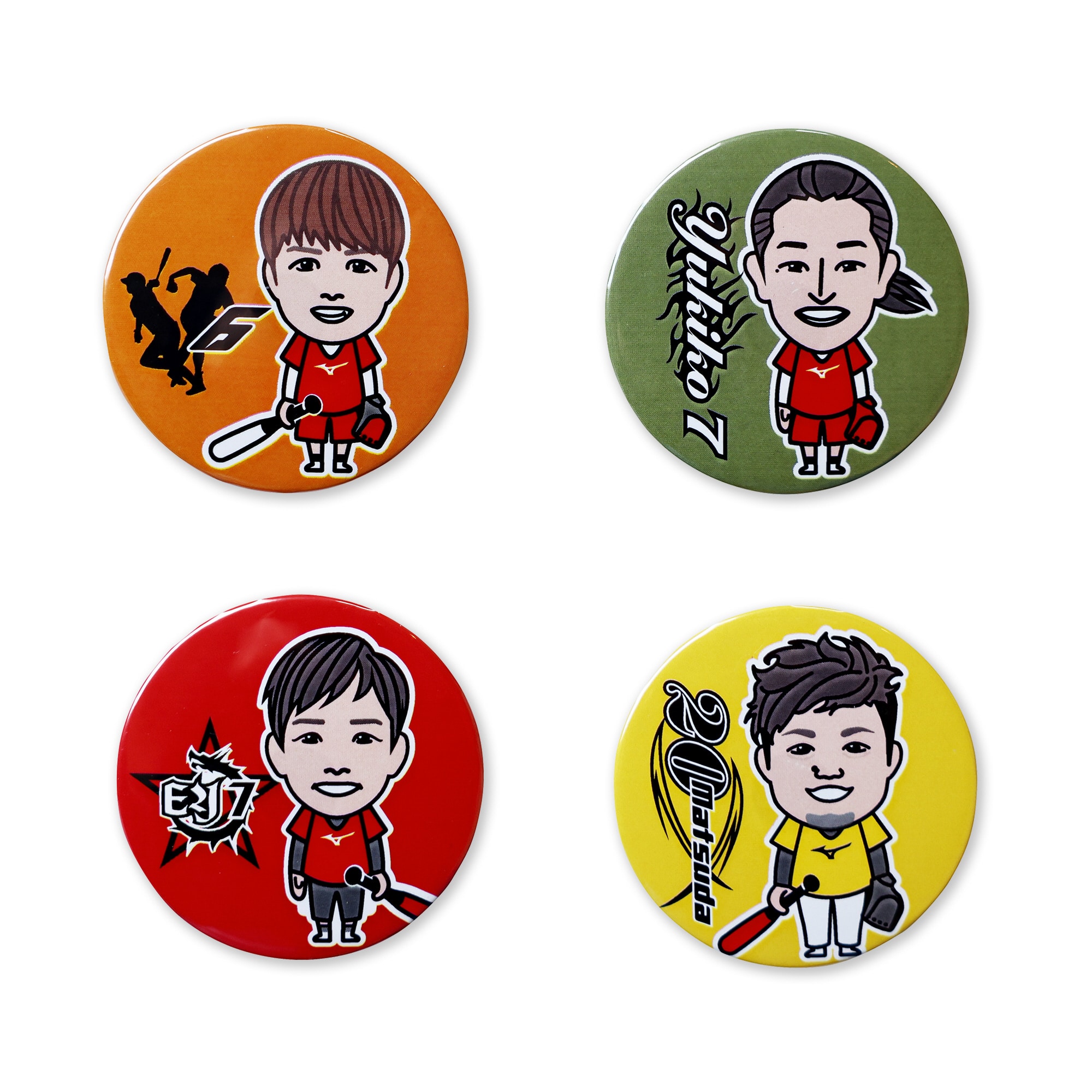 ソフトボールブランドアンバサダー キャラクター缶バッチ(4個入