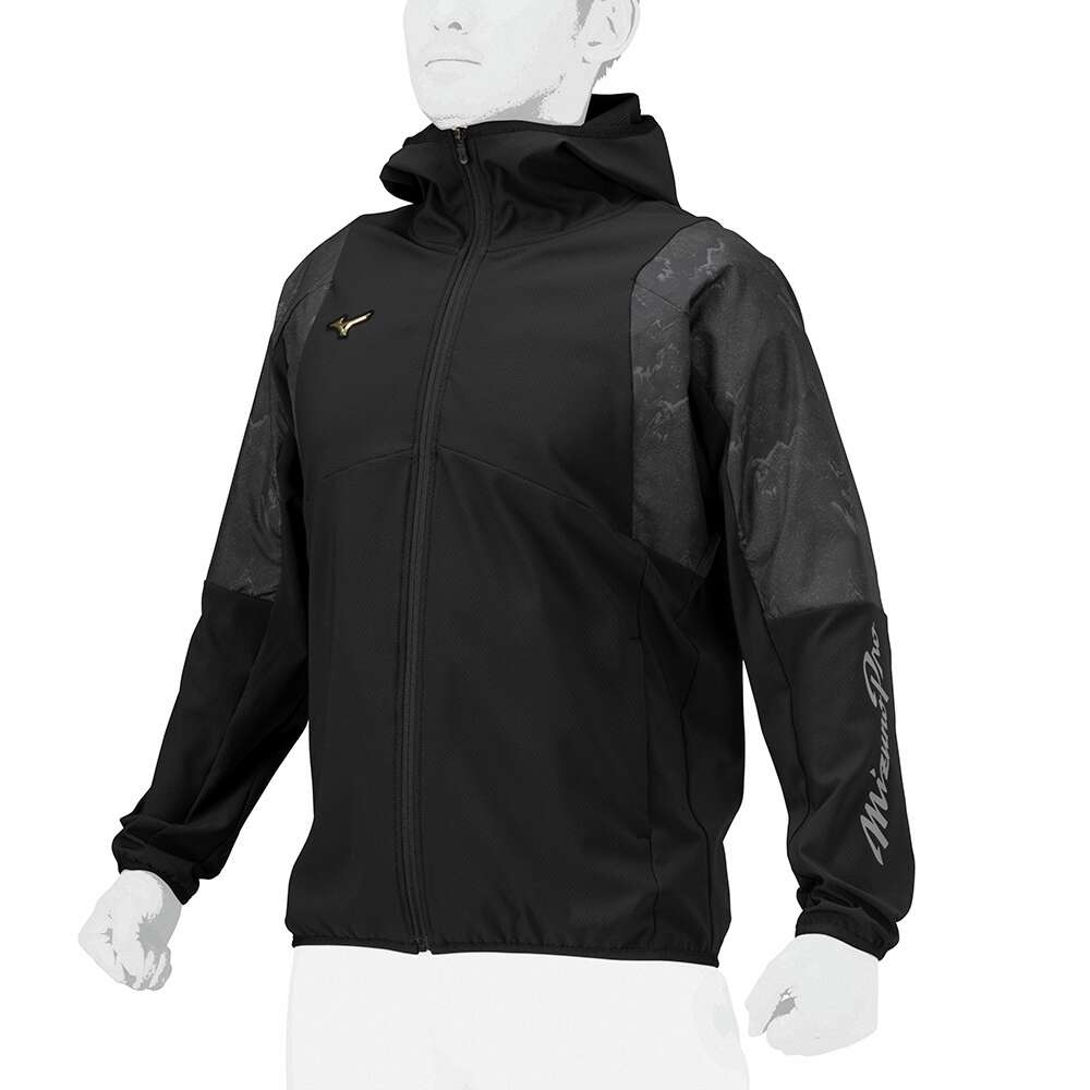 ミズノプロ／ストレッチ／防風】テックシールドフーディ|12JEBW77