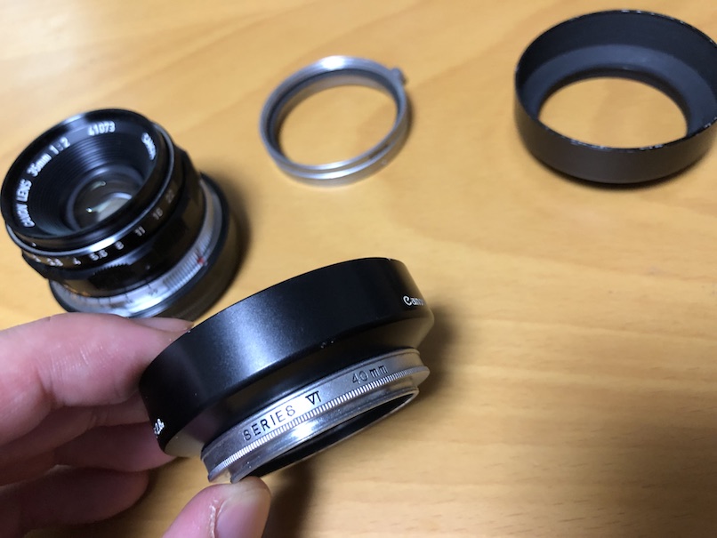 キャノン-L 35mmF2.8純正メタルフード付き キャノン-L 35mmF2.8純正