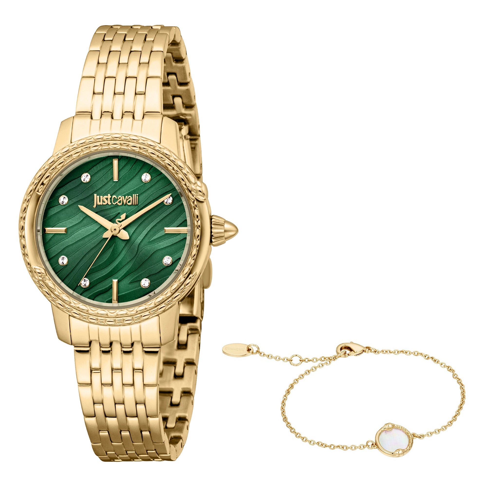 Just Cavalli SET Euforia Snake Yellow Gold Green Watch