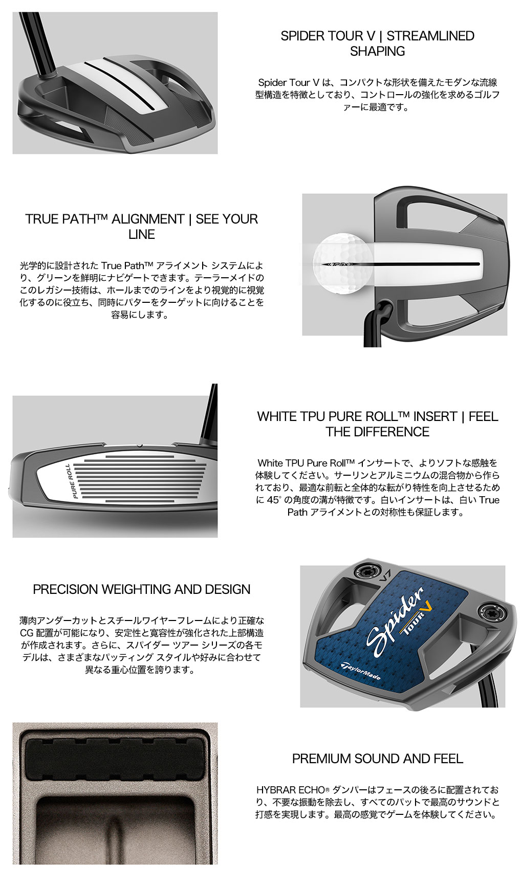 レフティ】テーラーメイド SPIDER TOUR V DOUBLE BEND パター メンズ