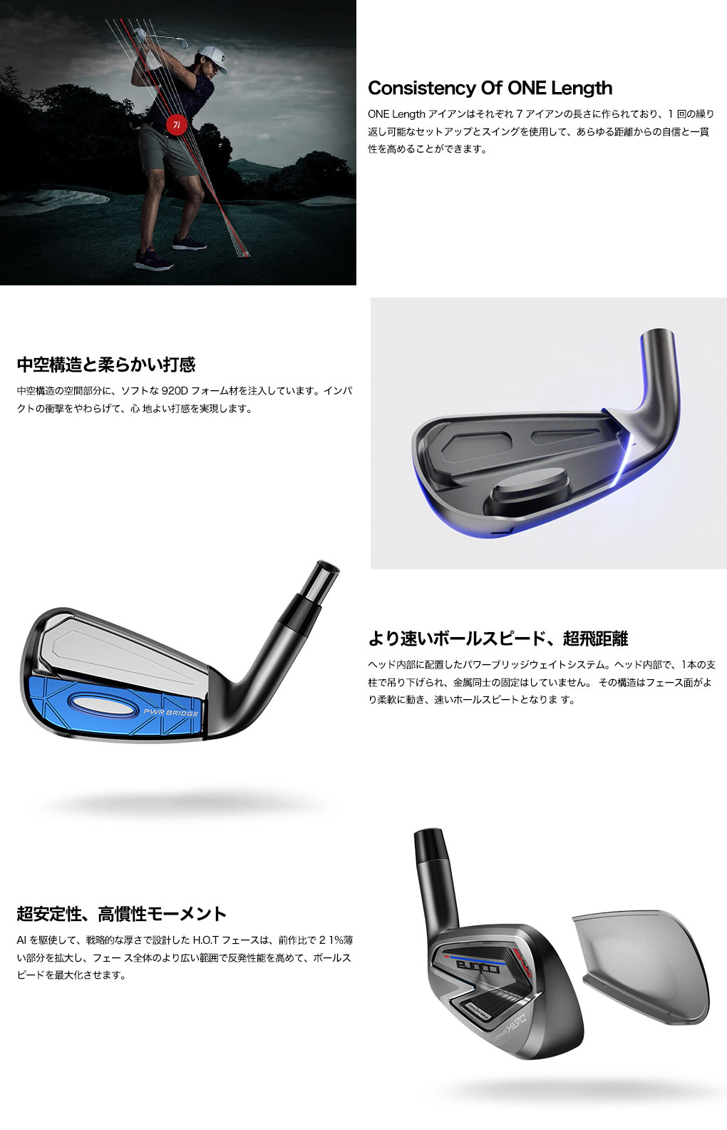 コブラ DARKSPEED ワンレングス アイアン 5本セット(#6-PW) メンズ 右