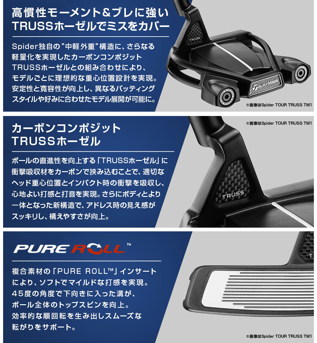 テーラーメイド Spider TOUR X TRUSS TM1 パター トラスヒール メンズ