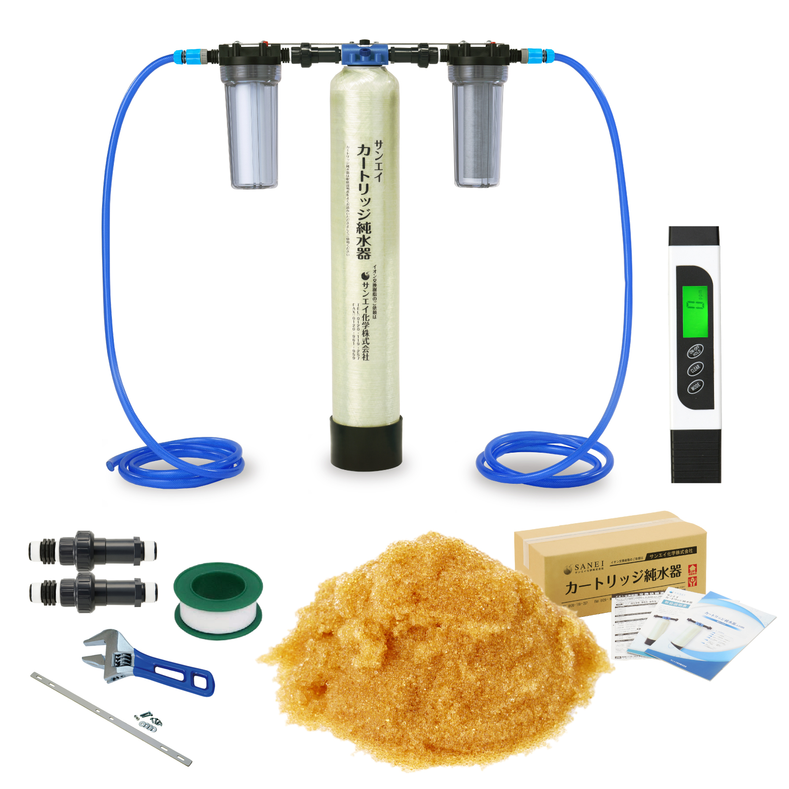 サンエイ化学 カートリッジ純水器 12L プロタイプ フィルター＋ホース