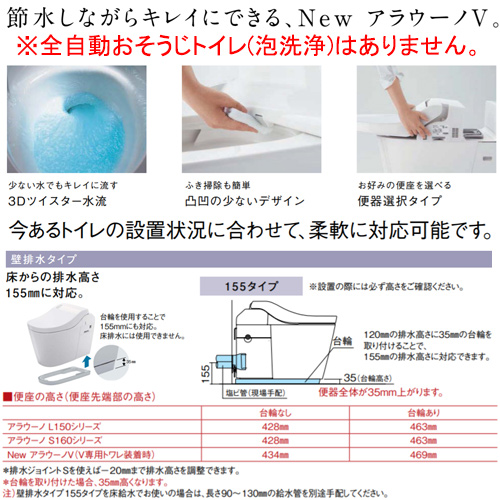 XCH3015ZWST｜パナソニックタンクレストイレ NewアラウーノV[専用