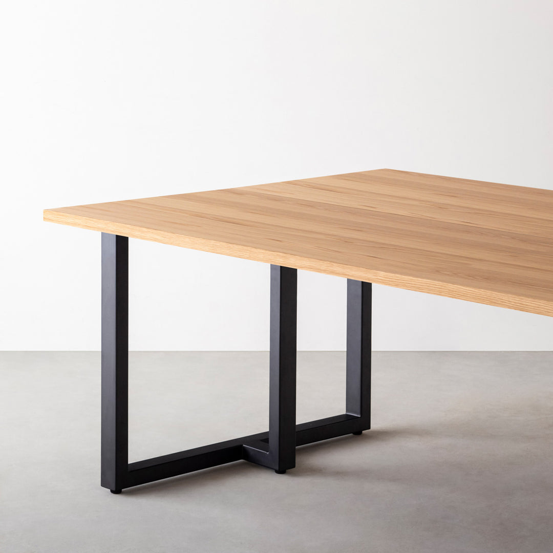 THE TABLE / ホワイトオーク × Tube T - Black Steel × W100 - 180cm