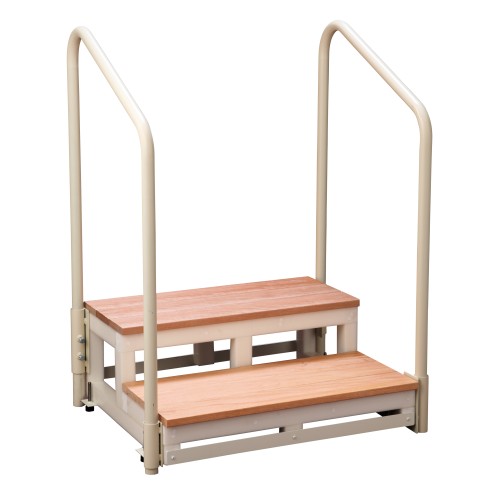 バリアフリー踏台 2段手すり2本タイプ デッキタイプ F2-2TD - 住宅改修