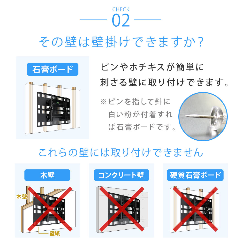 TVセッター壁美人TI100 Sサイズ / 壁美人.net ホッチキスで壁収納を