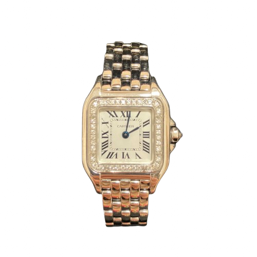 Cartier カルティエ ミニベニュワール QZ ダイヤベゼル K18/PG