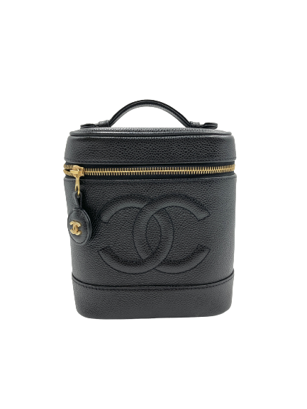 CHANEL シャネル バニティ バッグ キャビアスキン A01998ブラックの