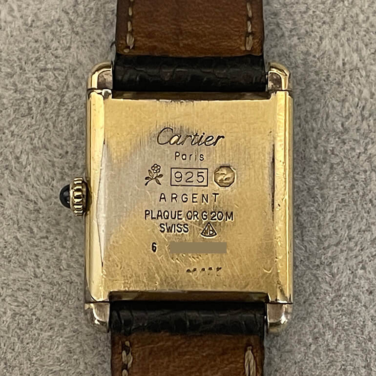 カルティエタンクの再メッキ｜時計修理｜カイドージュエリー