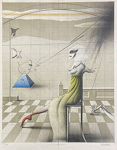 パウル・ヴンダーリッヒ「テラス」版画 1975年