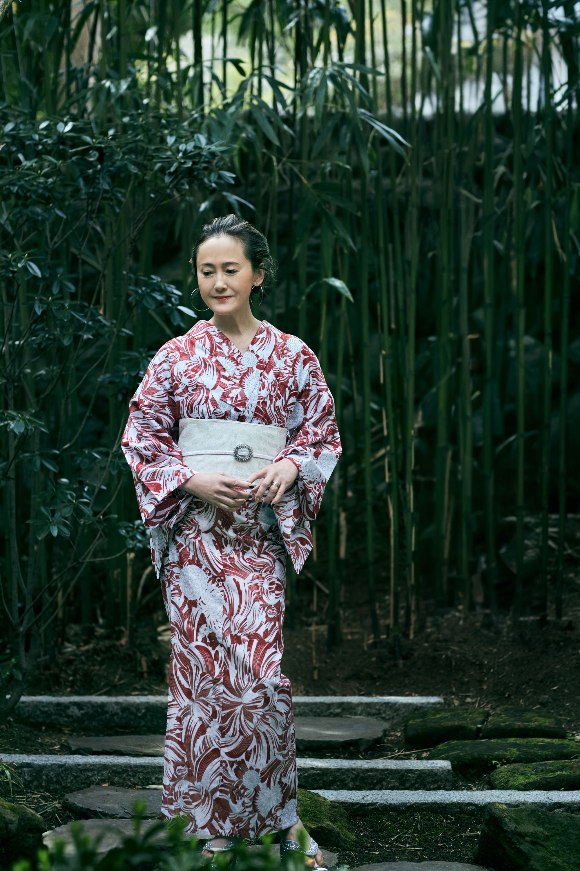 浴衣｜花尽くし 深紅｜KAPUKI×西岡ペンシル