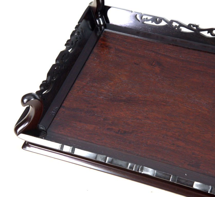 花台: 紫檀 史郎作 唐草 1.8尺 平台 大阪唐木指物工芸 no.8807 / 唐木