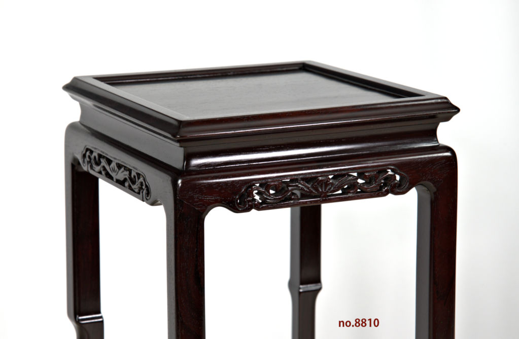 花台: 紫檀 下村作 高卓 盆栽台 高さ47 大阪唐木指物 no.8810 / 唐木