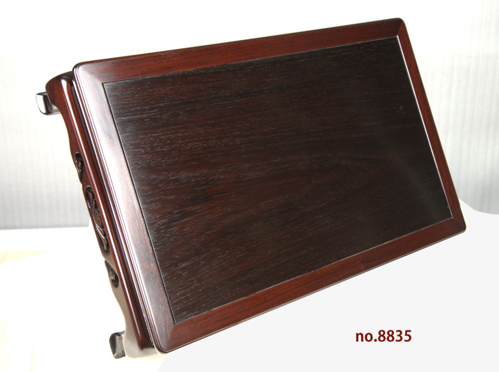 花台: 紫檀 木原作 透かし彫り 1.8尺 平台 大阪唐木指物工芸 no.8835