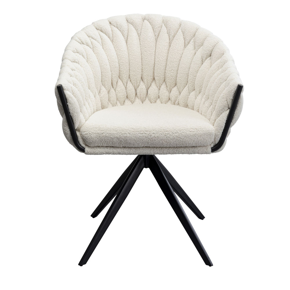 ノット ブークレ スウィベルアームチェア - ダイニングチェアの通販