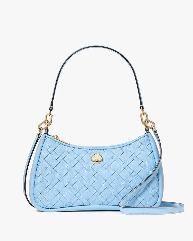 Kayla Woven Leather Small Convertible Shoulder Bag | Kate Spade Outlet