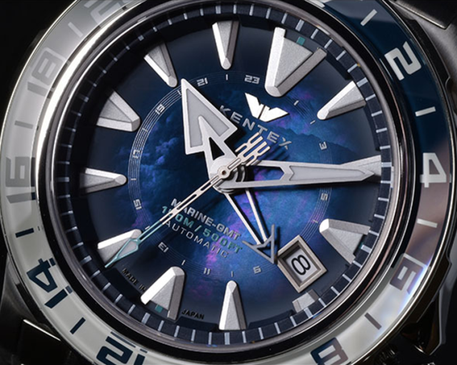 KENTEX マリンGMT ブルー メタルベルト／ MARINE GMT Blue Metal band