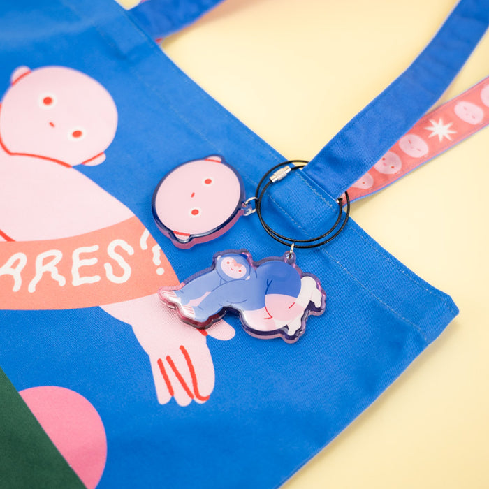 blue】水綿 アクリルキーホルダー まとめ売り 水面アクリル