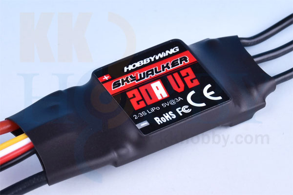 KK HOBBY 】HOBBYWING SKYWALKER 20A V2 ブラシレスESC アンプ