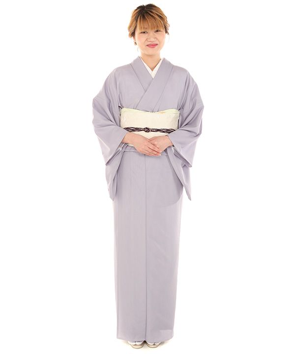 絽 色無地レンタル（夏用）｜鳩羽色 (一つ紋)｜H0355｜L｜宅配着物