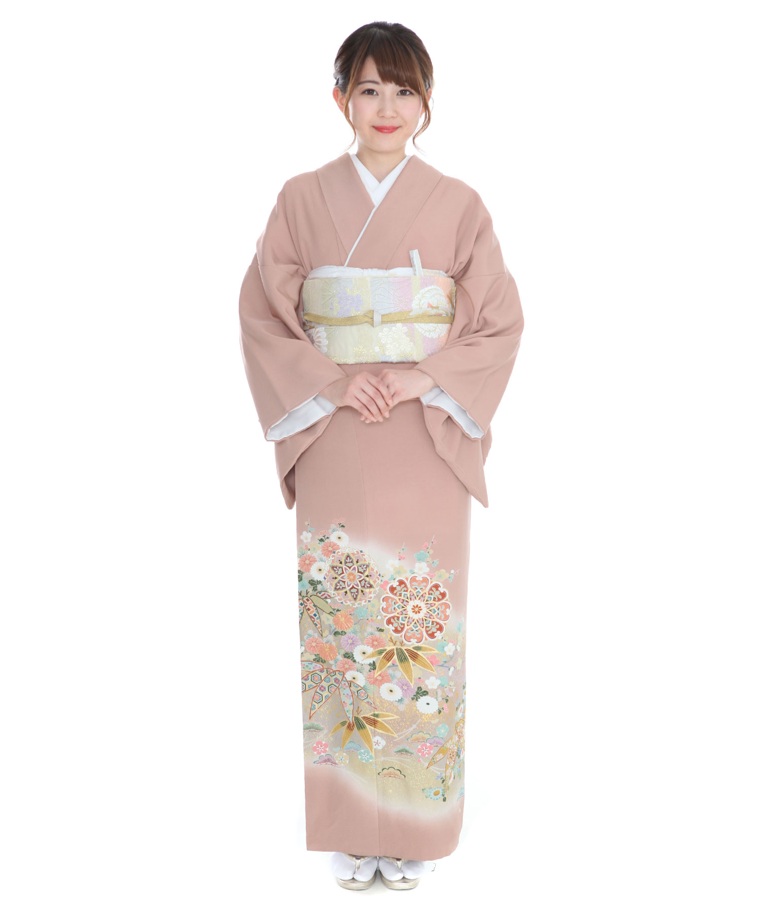 色留袖レンタル｜浪花鼠にオリエンタルな松竹梅｜I0019｜M｜宅配着物