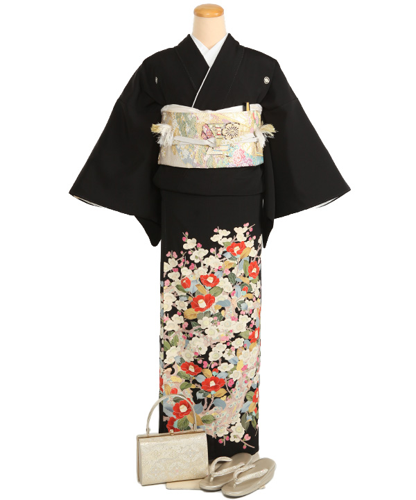 黒留袖レンタル｜椿梅｜T0198｜L｜宅配着物レンタル・一式フルセット