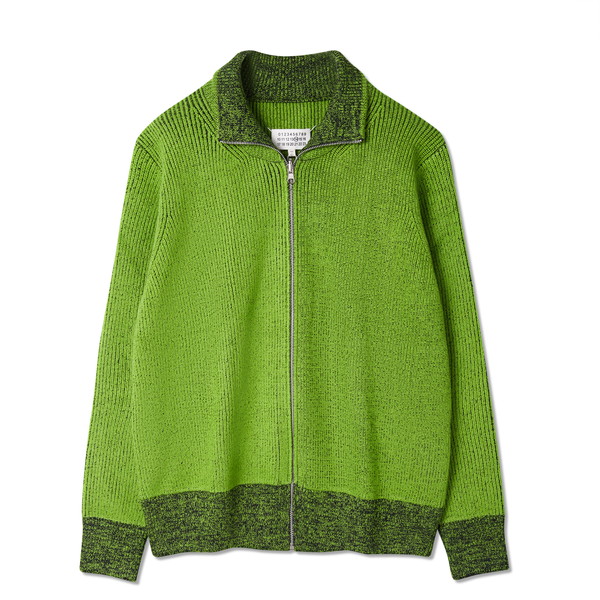 Maison Margiela Zip-up Knit Sweater Green メゾンマルジェラ ジップ