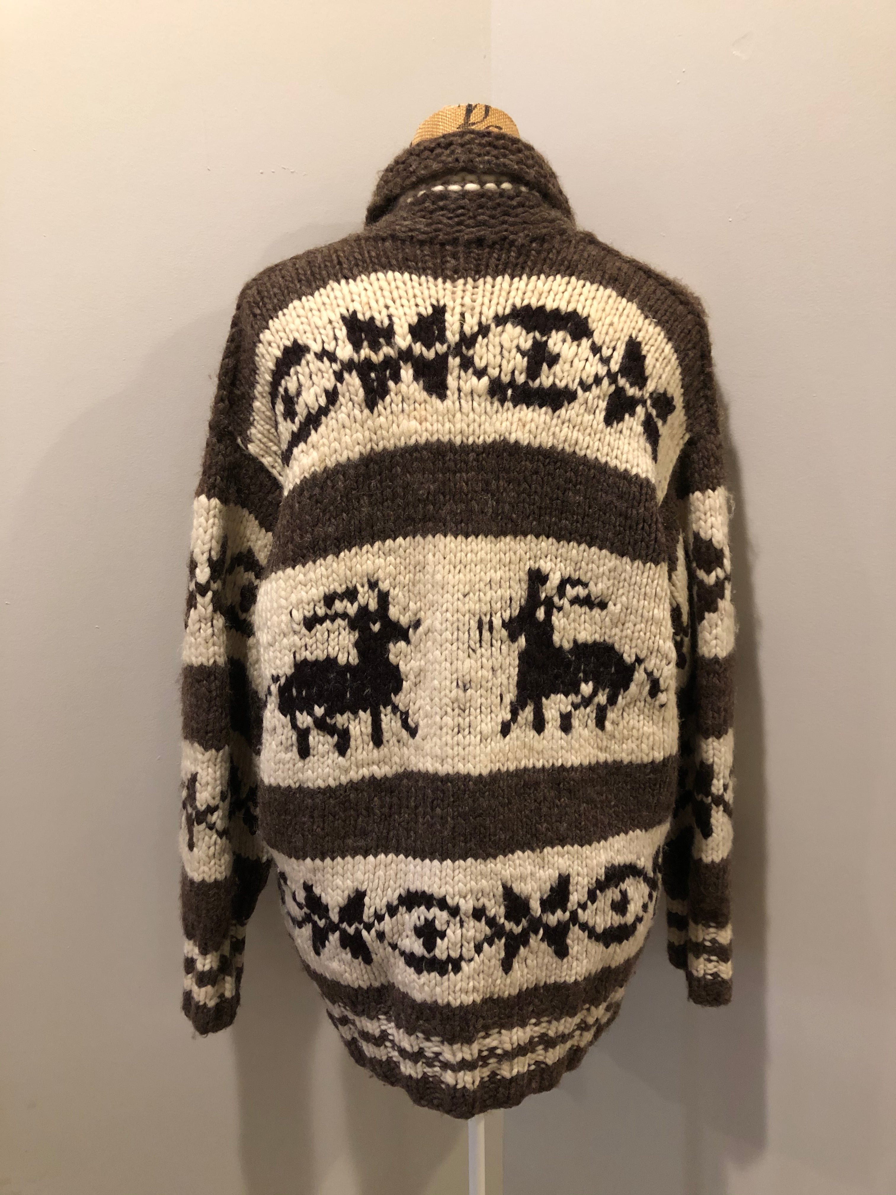Vintage Cowichan Wool Zip Cardigan, Made in Canada, SOLD