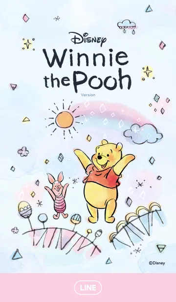 くまのプーさん（雨のち晴れ）のLINE着せ替え｜画像、情報など