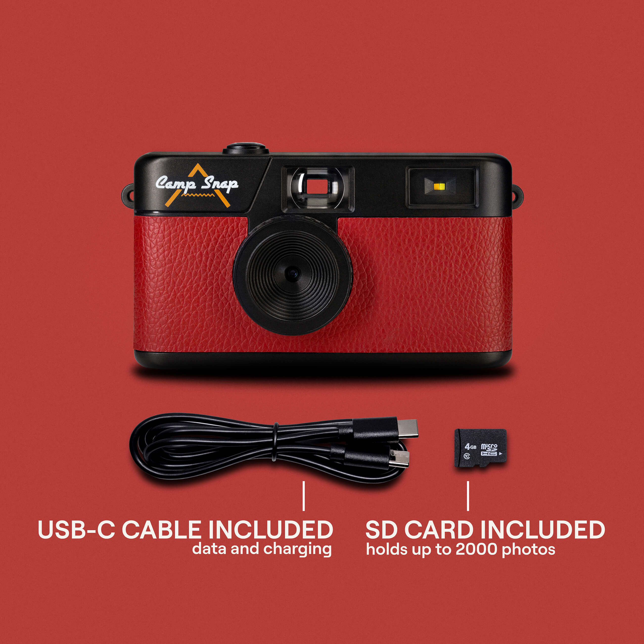 Camp Snap Screen-Free Digital Camera - Crimson Red – Kismetic Studios