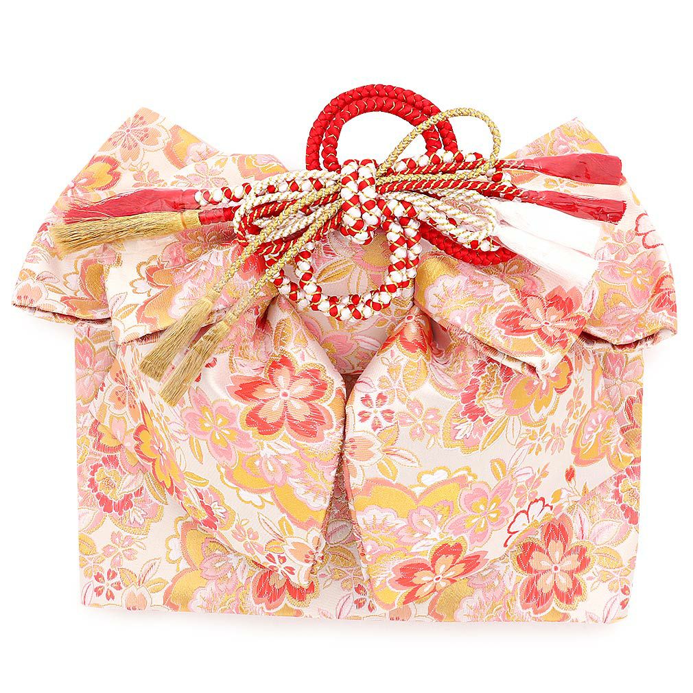 七五三 7歳 七歳 帯 作り帯 結び帯 日本製 大寸 白 桃 桜 5歳 7歳