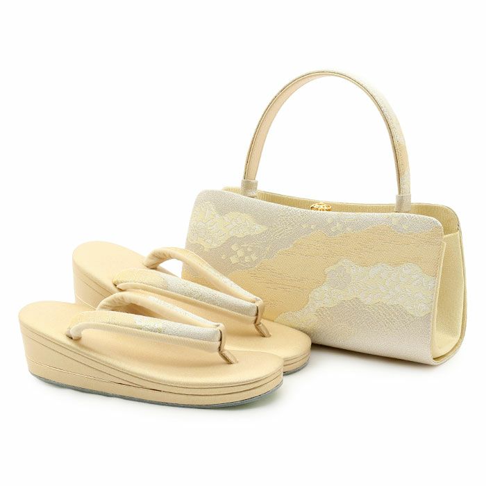 草履バッグセット 留袖用 訪問着用 草履バッグ 浅草 匠 M L ゴールド