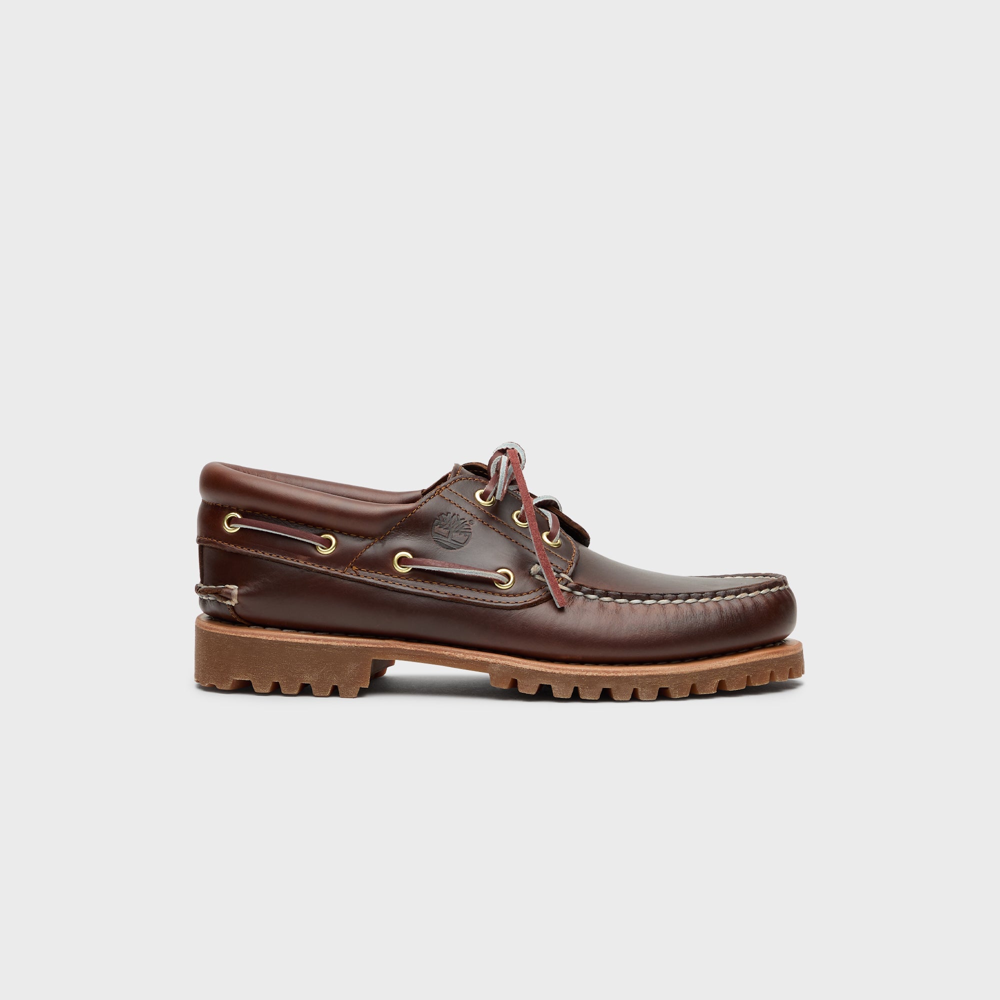 Timberland Authentic Three-Eye Lug Handsewn Boat Shoe - Brown Full