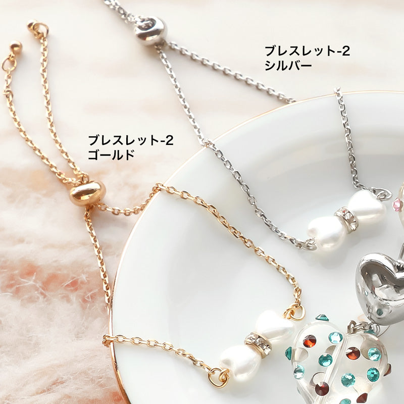 レシピNo.KR1126 ハートパーツのアクセサリー2種 – 貴和製作所