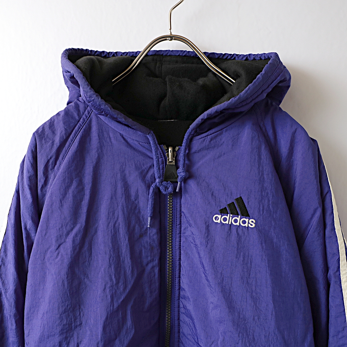 90s Adidas アディダス リバーシブル フーディー ナイロン ジャケット