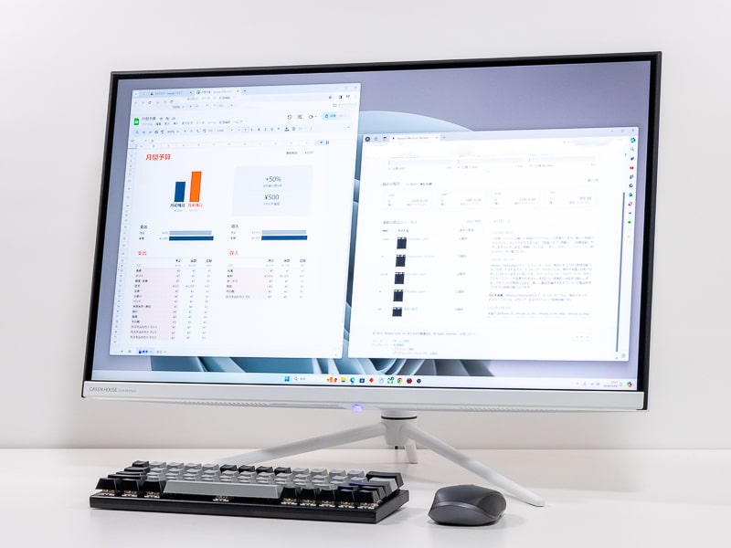 グリーンハウスGH-ELCG27WBレビュー：仕事とゲーム両用の「映える