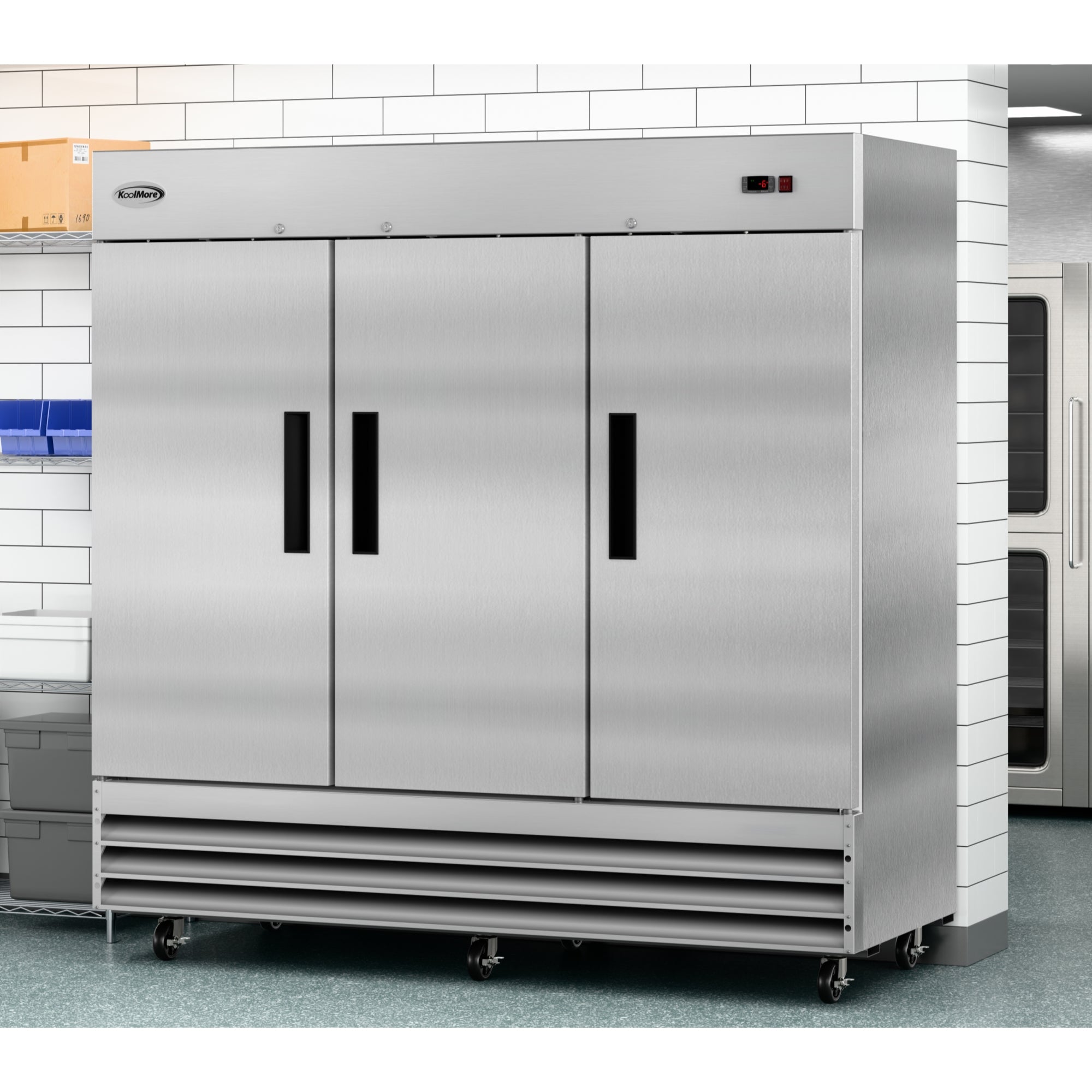 82 in. Three-Door Reach-In Freezer 72 cu ft. RIF-3D-SS. – Koolmore