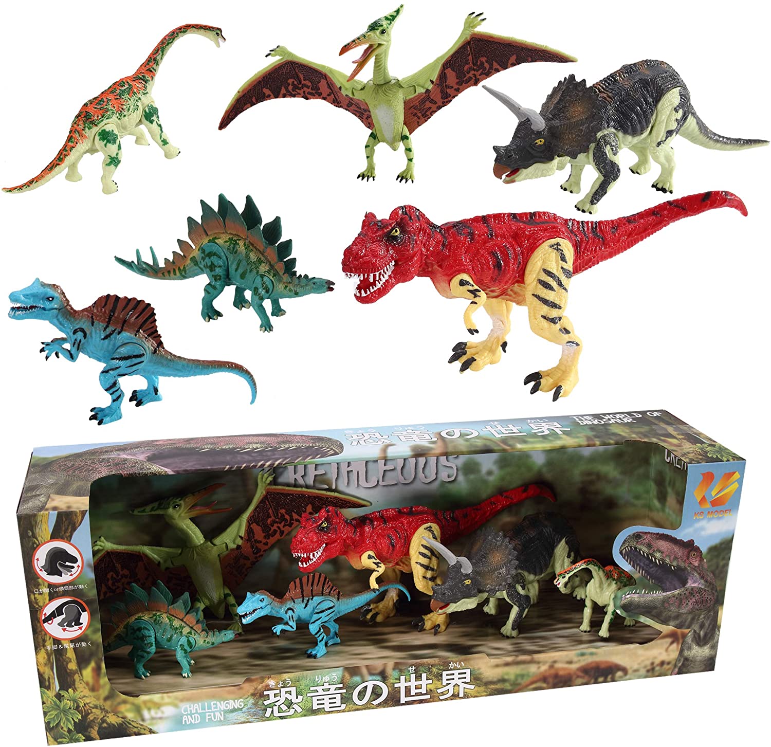 可動できる恐竜フィギュア 恐竜の世界セットD | KOBE STORE