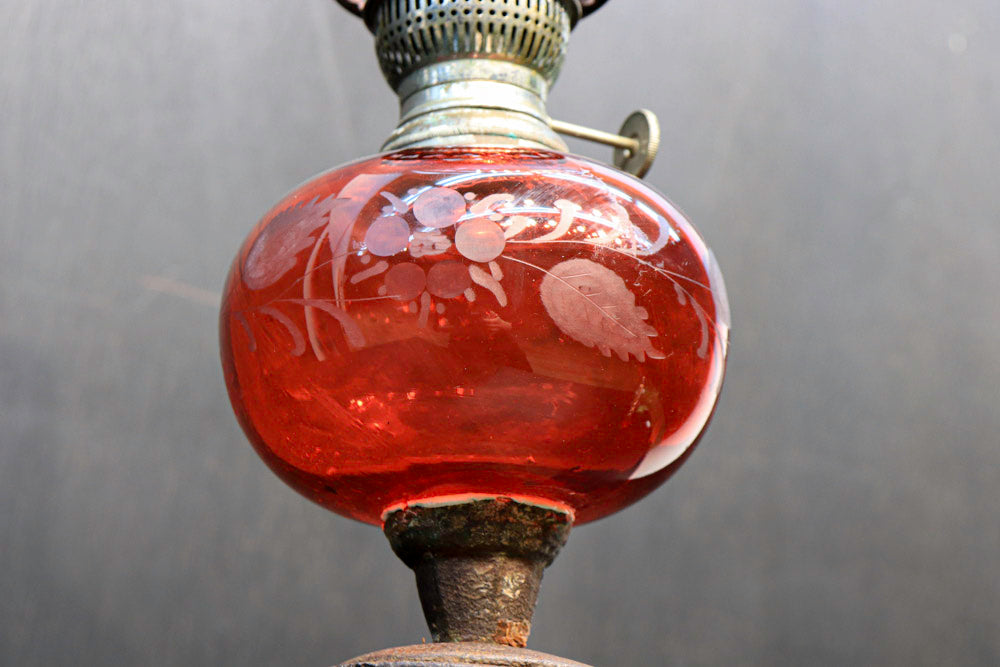 色ガラスが素敵な高脚デザインのオイルランプ DC4138 – 古福庵