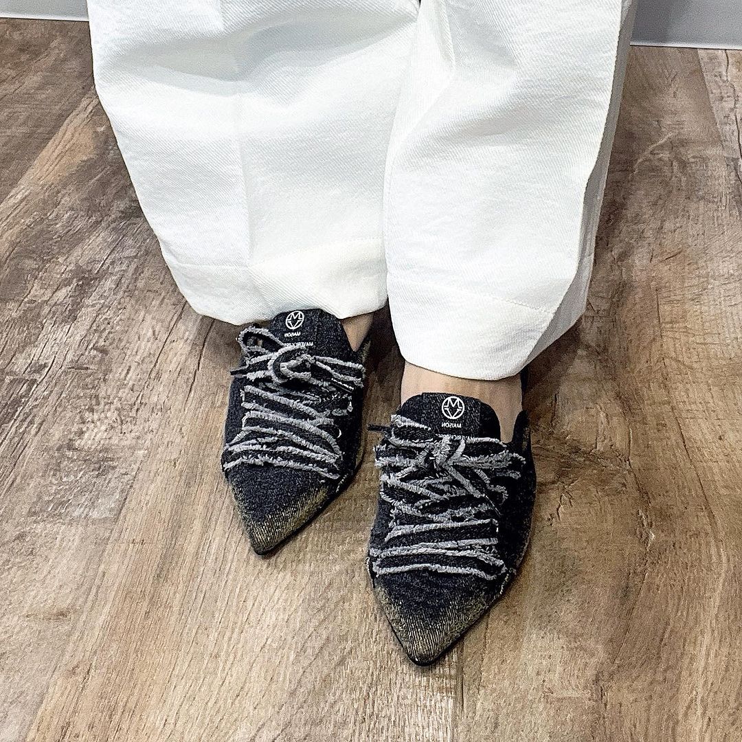 MAISON MAVERICK PRESENTS】レースアップミュールスニーカー(デニム