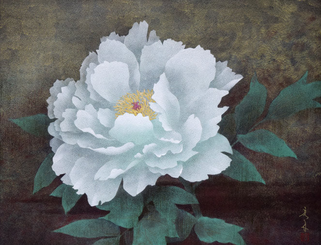 高橋天山（旧雅号：秀年）「富貴花（牡丹）」日本画・10号 絵画買取