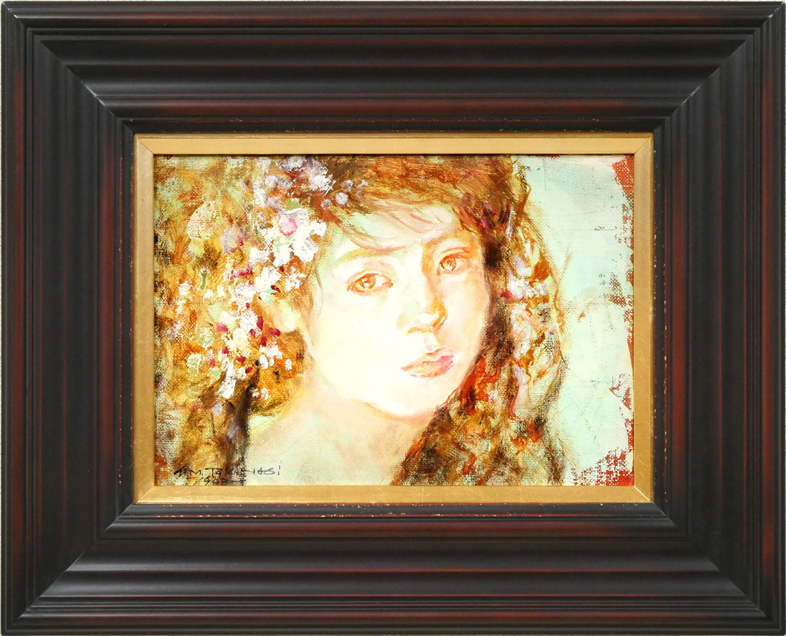安食慎太郎「赤富士」油絵・F10号 絵画買取・販売の小竹美術