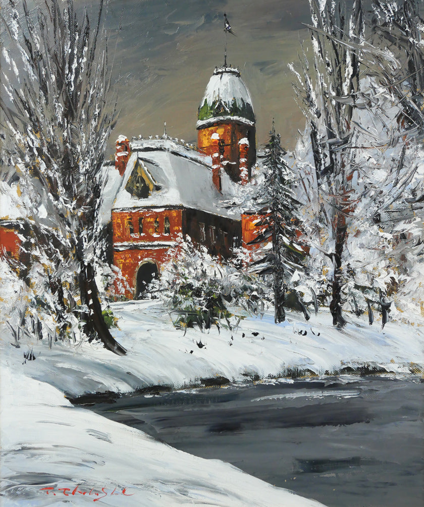 高橋哲夫「道庁（北海道庁）」油絵・F20号 絵画買取・販売の小竹美術