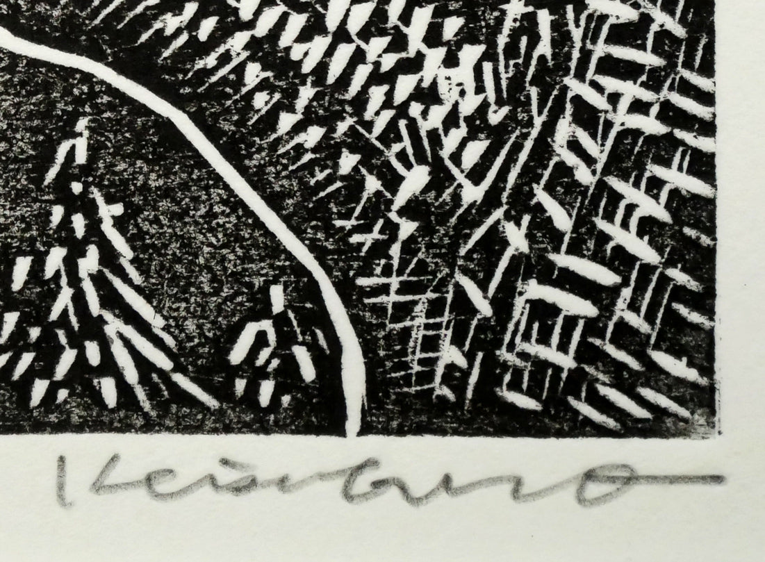 手島圭三郎「しまふくろう」木版画 絵画買取・販売の小竹美術