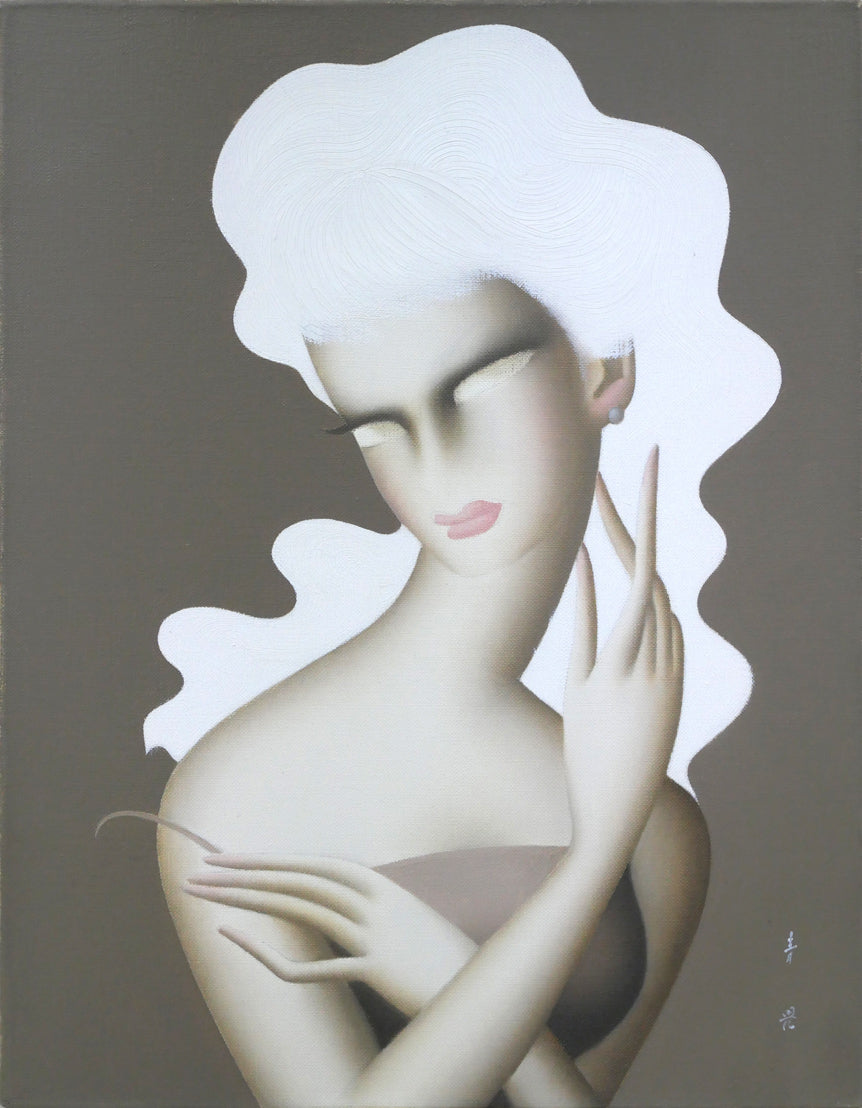 東郷青児「朝」油絵・F6号 絵画買取・販売の小竹美術