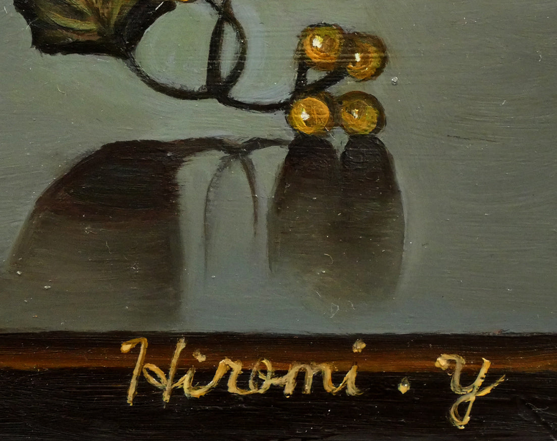 山口ひろみ「ぶどう ルイ」油絵・F0号 絵画買取・販売の小竹美術